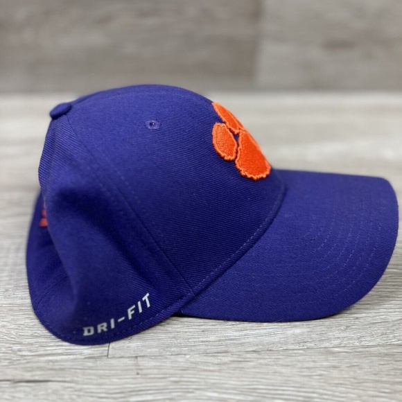 TWO Clemson Univ Tigers Baseball Caps Hat Purple Orange Paw NIKE Swoosh Russel - Picture 4 of 12
